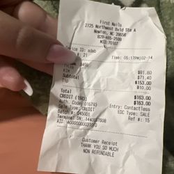First Nails - Receipt for services