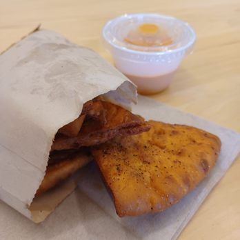 CAVA - Pita chips and red pepper hummus - Mediterranean Near Me - Austin, Texas