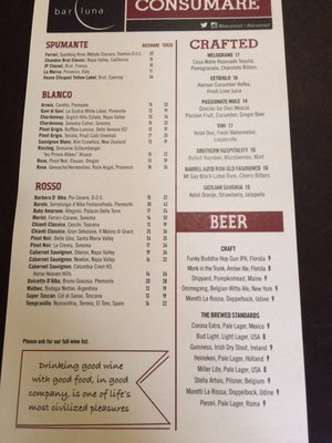 Menu photo 6 Bar Luna Boca Raton, FL