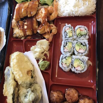 Chakra Japanese Fusion - Chicken and shrimp teriyaki bento box - Ramen Near Me - Flushing, New York Chakra Japanese Fusion - Chicken and shrimp teriyaki bento box - Ramen Near Me - Flushing, New York