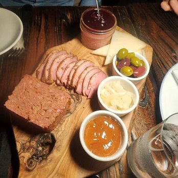 The Gibson Room - Charcuterie with Pate, Chicken Liver Mousse, Duck Pastrami and Manchego - New American Near Me - Miami, Florida The Gibson Room - Charcuterie with Pate, Chicken Liver Mousse, Duck Pastrami and Manchego - New American Near Me - Miami, Florida