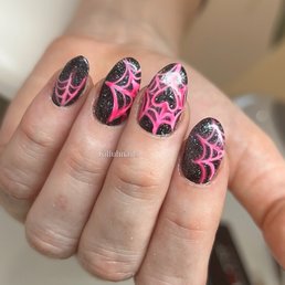 Russian gel manicure with design