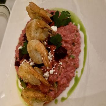 Mello Bistro - Beet goat cheese risotto with shrimp - Italian Near Me - Staten Island, New York