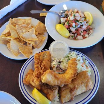 Barbara's Fishtrap - Prawn Ceviche & Fish and Chips with Coleslaw - Seafood Near Me - Half Moon Bay, California Barbara's Fishtrap - Prawn Ceviche & Fish and Chips with Coleslaw - Seafood Near Me - Half Moon Bay, California