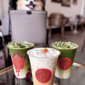 Kitsch Coffee - Strawberry Matcha Latte w/ add'l shot ($11)+Carrot Cake Latte w/ cream cheese foam ($8.5)+Ginger Matcha Latte w/ add'l shot ($10.75) - Coffee & Tea Near Me - Oakland, California Kitsch Coffee - Strawberry Matcha Latte w/ add'l shot ($11)+Carrot Cake Latte w/ cream cheese foam ($8.5)+Ginger Matcha Latte w/ add'l shot ($10.75) - Coffee & Tea Near Me - Oakland, California
