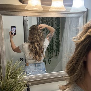 Shepard and Shears - So happy with the natural highlights throughout - Hair Stylists Near Me - Belmont, Michigan Shepard and Shears - So happy with the natural highlights throughout - Hair Stylists Near Me - Belmont, Michigan