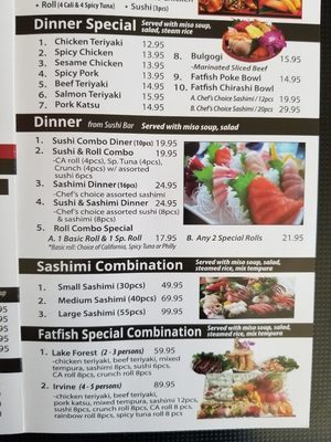 Menu photo 4 Fat Fish Sushi Lake Forest, CA