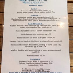 Mayfield Farm Bakery - Breakfast menu available until 12:00 noon
