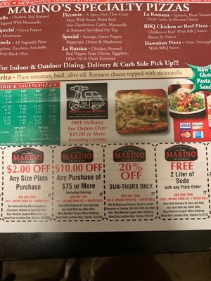 Menu photo 1 Marino's Pizza Wood Dale, IL