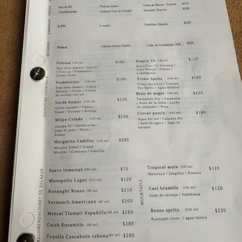 Salazar - Drink menu - México, D.F., DIF