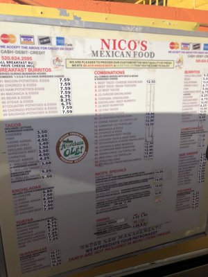 Menu photo 1 Nicos Mexican Food Tucson, AZ Menu photo 1 Nicos Mexican Food Tucson, AZ