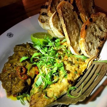 Depot - Kahawai (local fish) with eggplant kasundi - awesome - and they give you kasundi refills if you pile it on the toast like I did - Tapas/Small Plates Near Me - Auckland, AUK