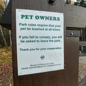 Birch Point State Park - Interesting message left for the State. - Parks Near Me - Owls Head, Maine