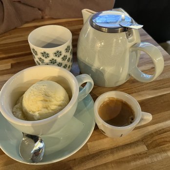 Sugar Pine - Affogato with salted miso caramel ice cream and green tea - Japanese Near Me - Austin, Texas