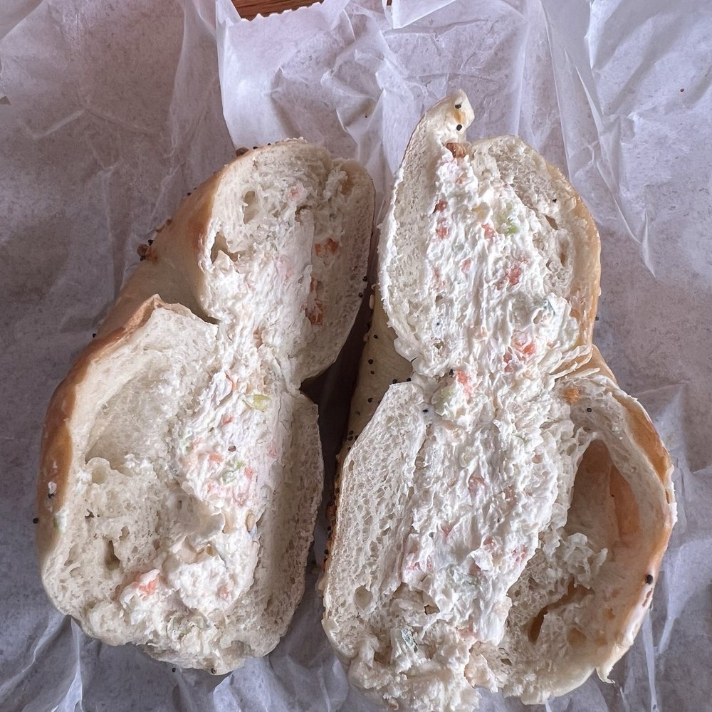Bagel Palace - Bagel with vegetable cream cheese - Bagels Near Me - Manorville, New York Bagel Palace - Bagel with vegetable cream cheese - Bagels Near Me - Manorville, New York