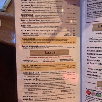 Texas Roadhouse - Menu. - American Near Me - Lafayette, Indiana