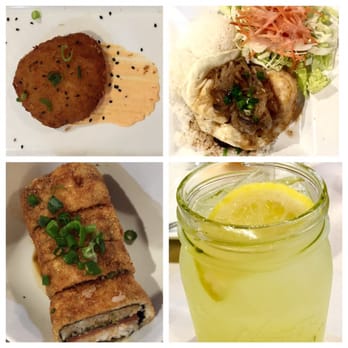 Da Kitchen Maui - Kim Chee crab cake (must try!), Deep fried spam Musubi (yumm), Loco moco and lemonade (don't suggest). - Hawaiian Near Me - Kihei, Hawaii Da Kitchen Maui - Kim Chee crab cake (must try!), Deep fried spam Musubi (yumm), Loco moco and lemonade (don't suggest). - Hawaiian Near Me - Kihei, Hawaii
