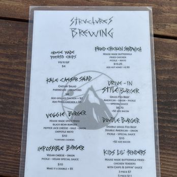 Structures Brewing - Food Menu - Brewpubs Near Me - Bellingham, Washington