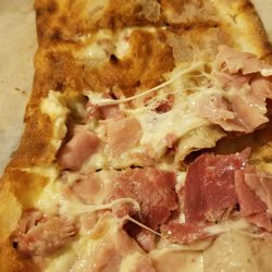 Vinnie's Pizza - Italian cold cut calzone, some slices have all the meats some don't ):
