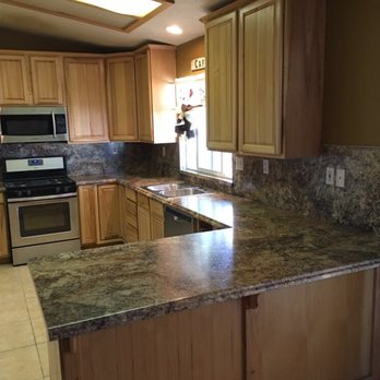 Custom Granite Kitchen With Full Height Splash Color Blue Galaxy