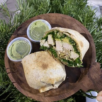 Sproutz - Brickell - Pesto Chicken Wrap - Juice Bars & Smoothies Near Me - Miami, Florida Sproutz - Brickell - Pesto Chicken Wrap - Juice Bars & Smoothies Near Me - Miami, Florida