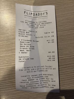 Menu photo 1 Flipdaddy's Corydon, IN