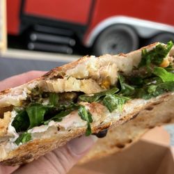 Tin Can Dough Co - A close look at the inside of the "tin can sandwich" after a few bites have been taken