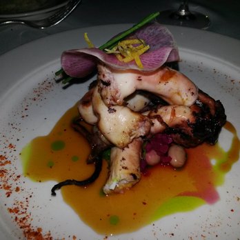 Babbo - Grilled Octopus with "Borlotti Marinati" and spicy Limoncello vinaigrette - Italian Near Me - New York, New York