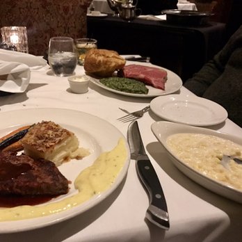 Summit House - Prime Rib with creamed corn and creamed spinach plus Filet Mignon with potatoes au gratin and fresh carrots. - Steakhouses Near Me - Fullerton, California Summit House - Prime Rib with creamed corn and creamed spinach plus Filet Mignon with potatoes au gratin and fresh carrots. - Steakhouses Near Me - Fullerton, California