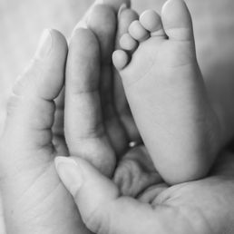 When you finally meet the little feet that have been kicking you for months!
