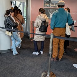 Space Needle - Waiting to board the elevator ride up the Space Needle