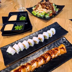Patio Sushi Bar & Grill - Shrimp tempura roll, veggie roll, chicken teriyaki bowl