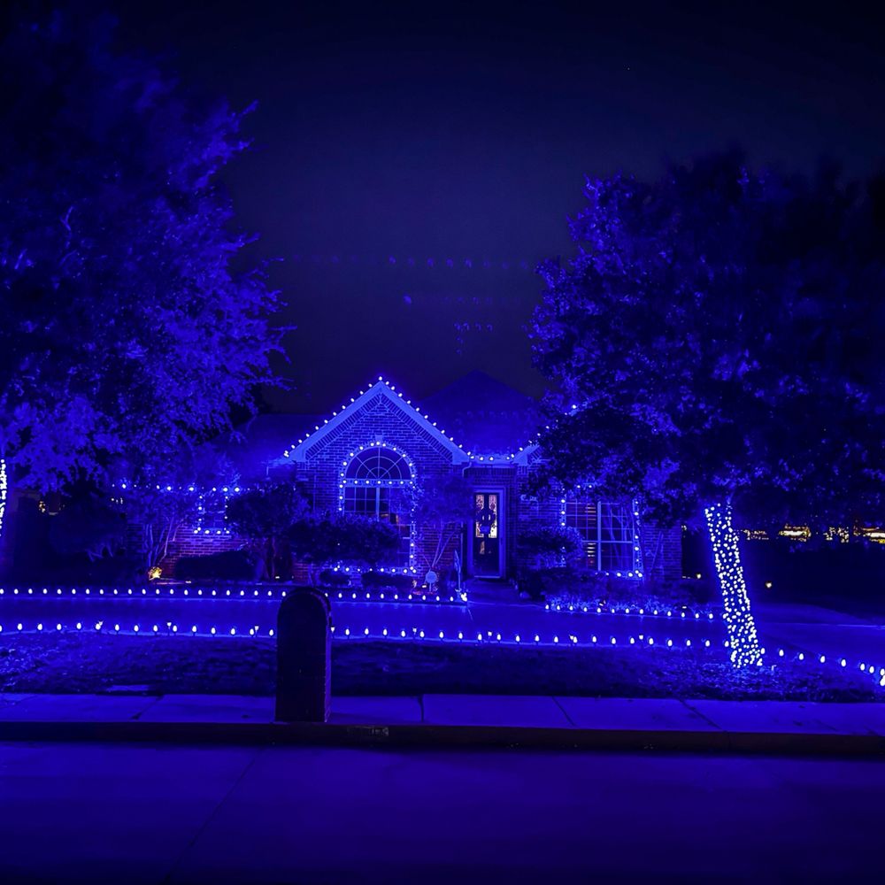 Springview Landscape - Blue Christmas Lights - Landscaping Near Me