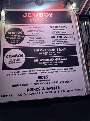 Menu photo 1 Jewboy Sliders Austin, TX