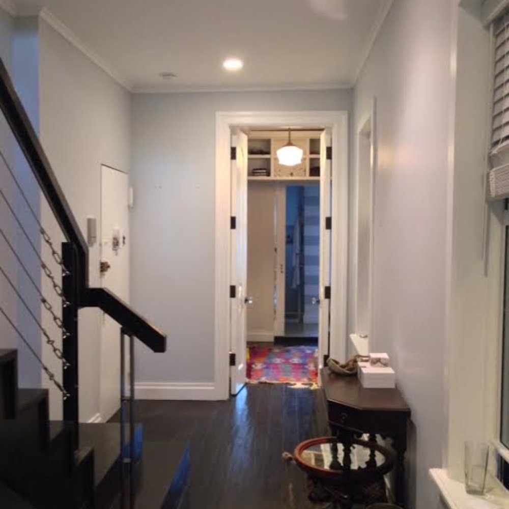 new hallway paint! (benjamin moore's gray cloud, in case you're wondering) new hallway paint! (benjamin moore's gray cloud, in case you're wondering)
