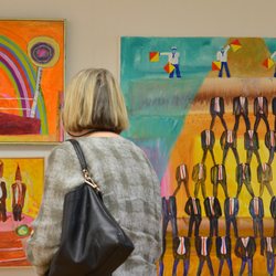 The Harlow - Artwork in background by Natasha Mayers.