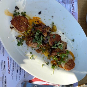 Fishing With Dynamite - Seared Maine Diver Scallops. - Seafood Near Me - Manhattan Beach, California Fishing With Dynamite - Seared Maine Diver Scallops. - Seafood Near Me - Manhattan Beach, California
