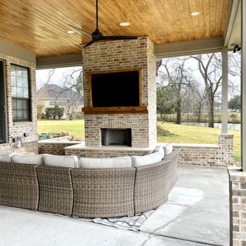 Legacy Home Services - Custom fireplace and bench - Patio Coverings Near Me Legacy Home Services - Custom fireplace and bench - Patio Coverings Near Me