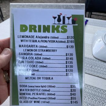 Armando's Place - Drink Menu. - Mediterranean Near Me - Bucerías, NAY