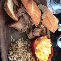 Smokehouse Bar And Grill - Tri Tip Sandwich, Rice Pilaf, and Mac N Cheese