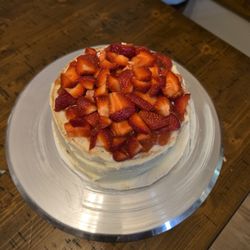 Moniques Sweet Treats - One of our most popular cakes is the Strawberry Wedding White Cake. Just filled two orders just tonight for this popular cake.