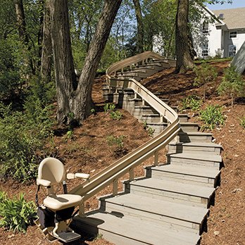Stairlift Store - Bruno Elite Outdoor Curved Stairlift - Mobility Equipment Sales & Services Near Me - Webster, Texas Stairlift Store - Bruno Elite Outdoor Curved Stairlift - Mobility Equipment Sales & Services Near Me - Webster, Texas