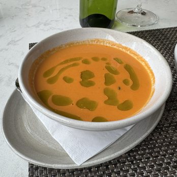 Bacchus Kitchen + Bar - Heirloom Tomato Bisque -- very creamy - American Near Me - Grapevine, Texas