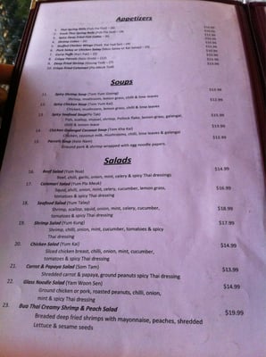 Menu photo 1 Bua Thai Restaurant Edmonton, AB