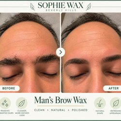 Sophie Wax - Man's brow waxing. Trimmed, clean, while maintaining natural shape.