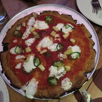 Wood Stack Pizza Kitchen - Hawaii five-0 -- margarita pizza with ham, jalapeño and pineapples - Pizza Near Me - Pine Brook, New Jersey