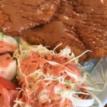 A-Hyang - Ginormous sized tonkatsu for $10!! Comes with a bowl of rice and a side salad - Korean Near Me - Duluth, Georgia A-Hyang - Ginormous sized tonkatsu for $10!! Comes with a bowl of rice and a side salad - Korean Near Me - Duluth, Georgia