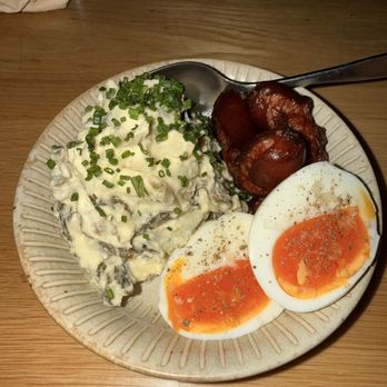 OTOTO - Potato salad with sausage and soft egg Immaculate!!!! Tasted like a delicious backyard bbq in mini. I'm coming back for this - Bars Near Me - Los Angeles, California OTOTO - Potato salad with sausage and soft egg Immaculate!!!! Tasted like a delicious backyard bbq in mini. I'm coming back for this - Bars Near Me - Los Angeles, California