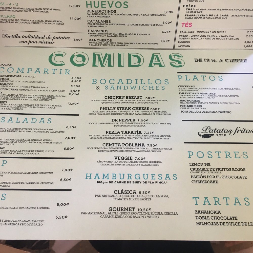 Ojalá - Menu - Lounges Near Me - Madrid, M Ojalá - Menu - Lounges Near Me - Madrid, M