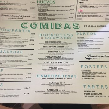 Ojalá - Menu - Lounges Near Me - Madrid, M Ojalá - Menu - Lounges Near Me - Madrid, M